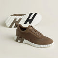 Hermes Bouncing Sneaker Herren braun aus Vollleder und Wildleder mit weißer Plateausohle