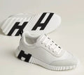 Hermes Bouncing Sneaker Herren weiß aus Vollleder und Wildleder mit schwarzem H und weißer Plateausohle