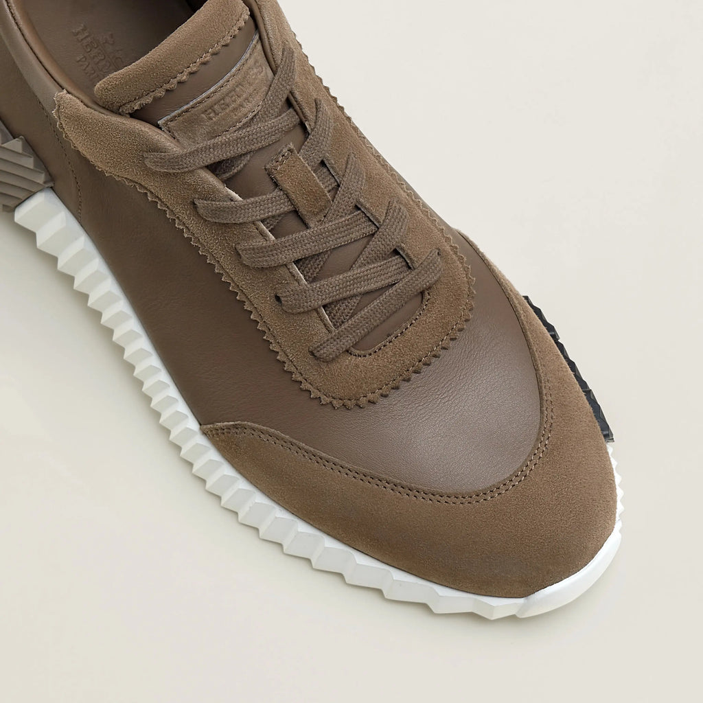 Hermes Bouncing Modell in Braun mit Wildleder-Zehenkappe und Vollleder-Obermaterial